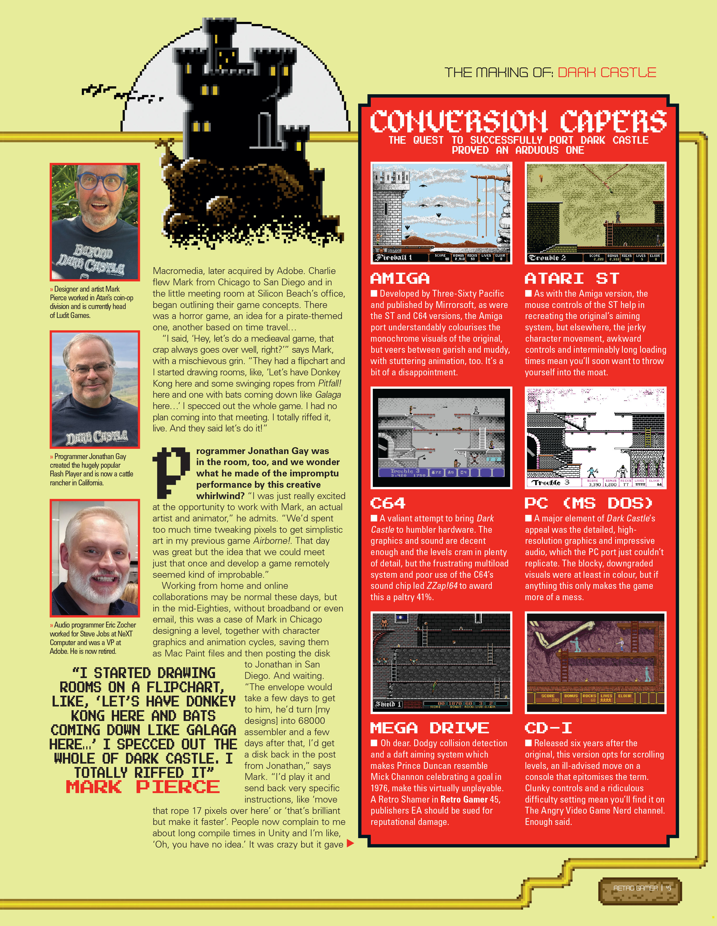 Retro Gamer #283 article page 2: The Making of Dark Castle