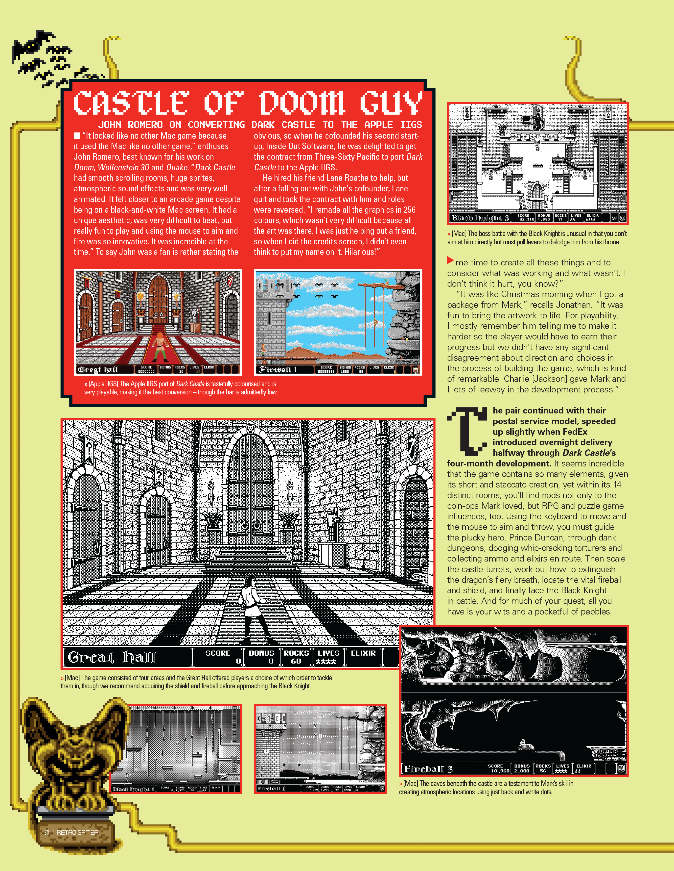 Retro Gamer #283 article page 3: The Making of Dark Castle