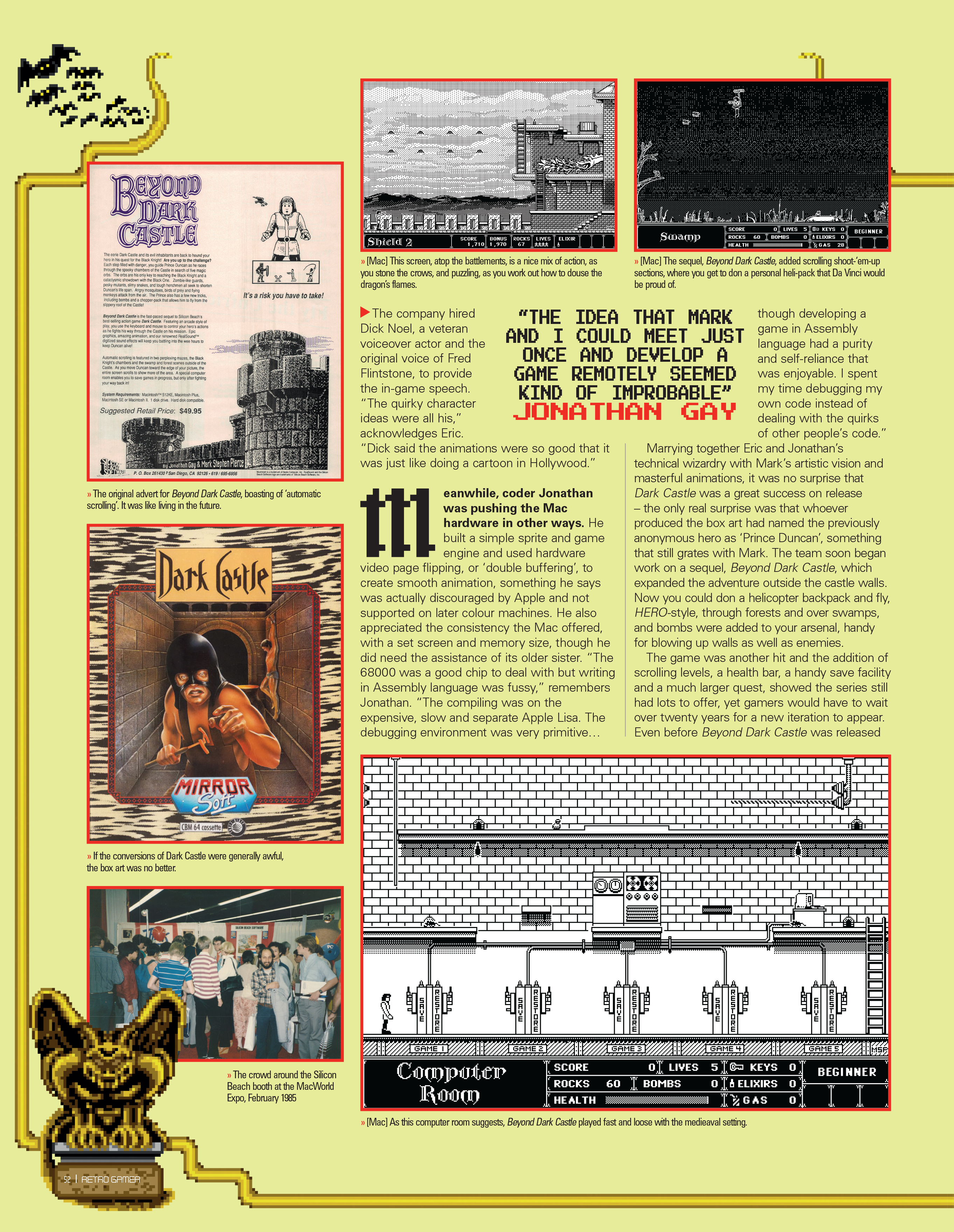 Retro Gamer #283 article page 5: The Making of Dark Castle
