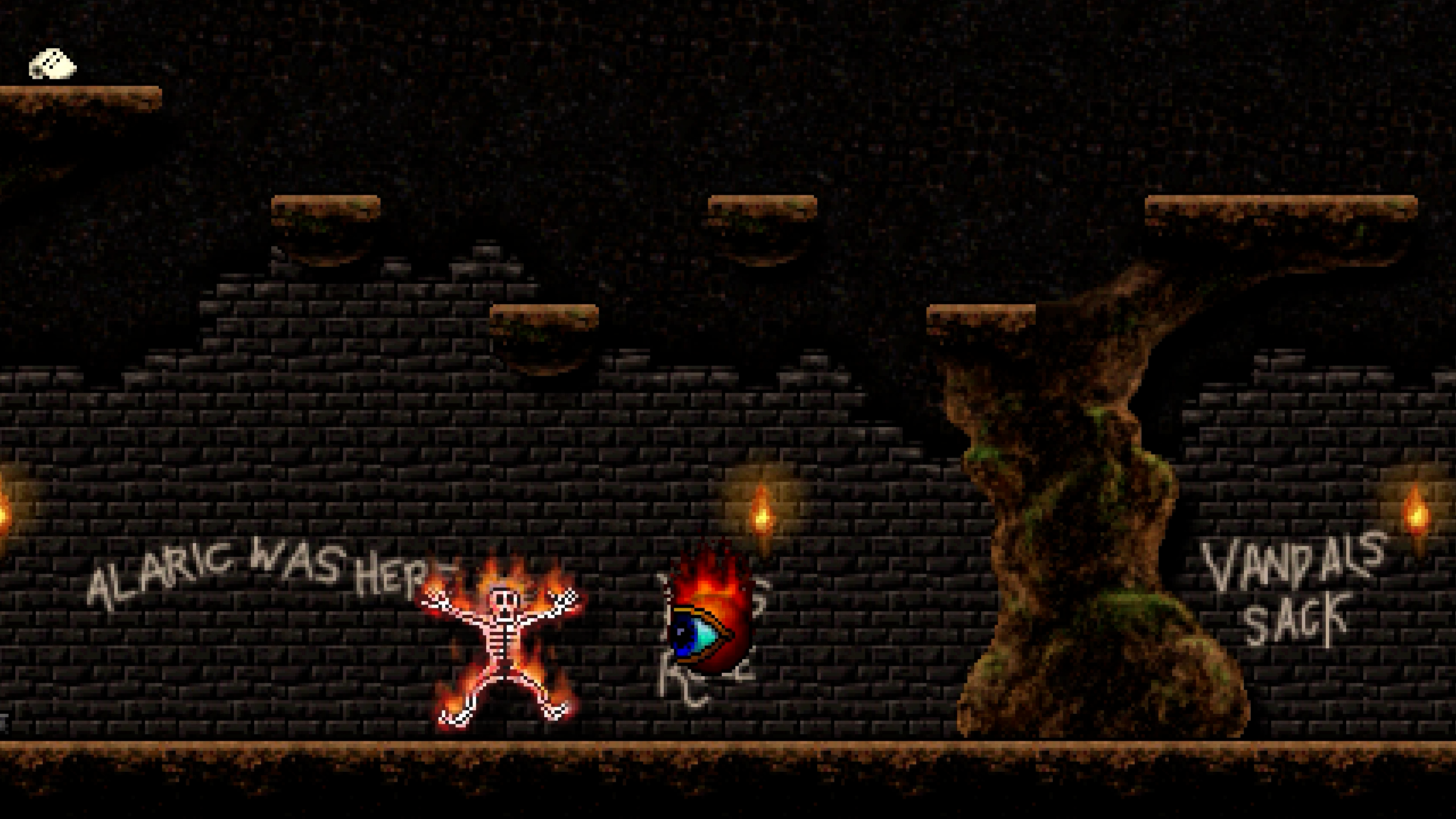 Return to Dark Castle screenshot of a fireball death sequence