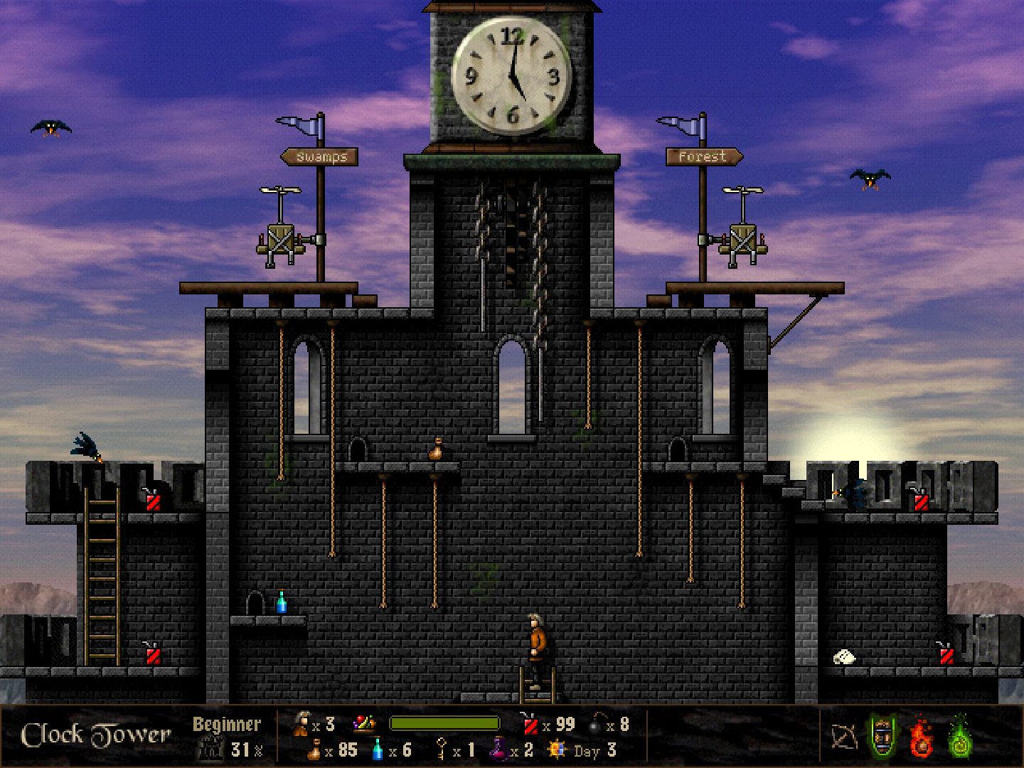 Return to Dark Castle screenshot of Clock Tower