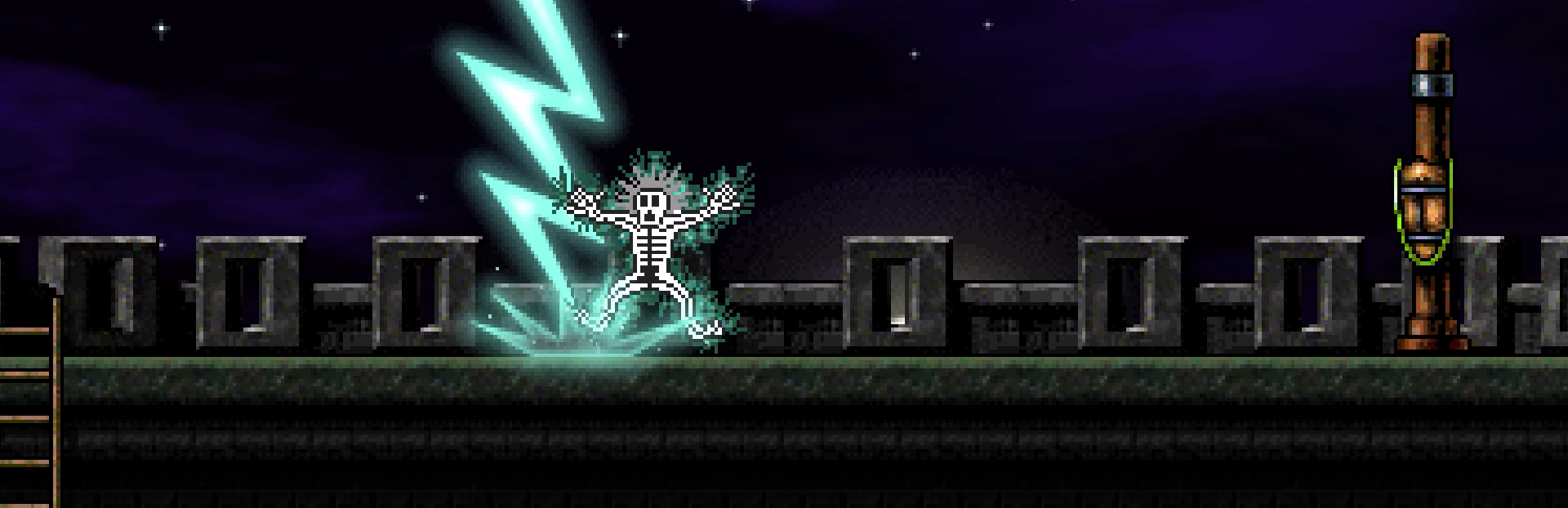 Return to Dark Castle electrified skull gameplay banner